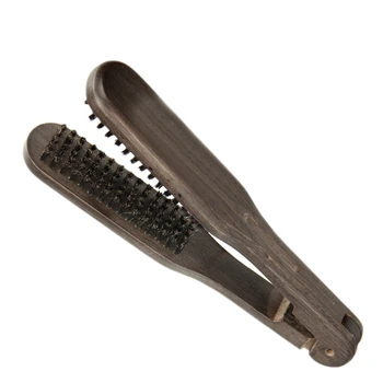 

Hairdressing Straightener Bristle Hair Straightening Double Brushes V Shape Comb Clamp Not Hurt Styling Tools