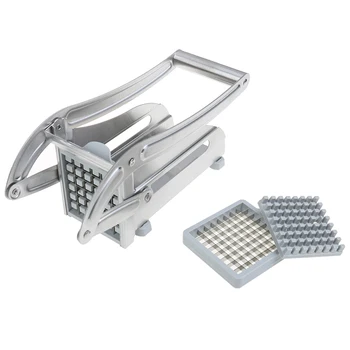

New French Fry Cutter with 2 Blades Stainless Steel Potato Slicer Cutter Chopper Potato Chipper For Cucumber Carrot