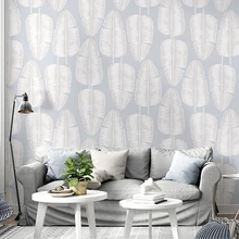 Натуральный узор в виде банановых листьев фон обои рулон простой художественный зеленый белый серый нетканые обои украшения