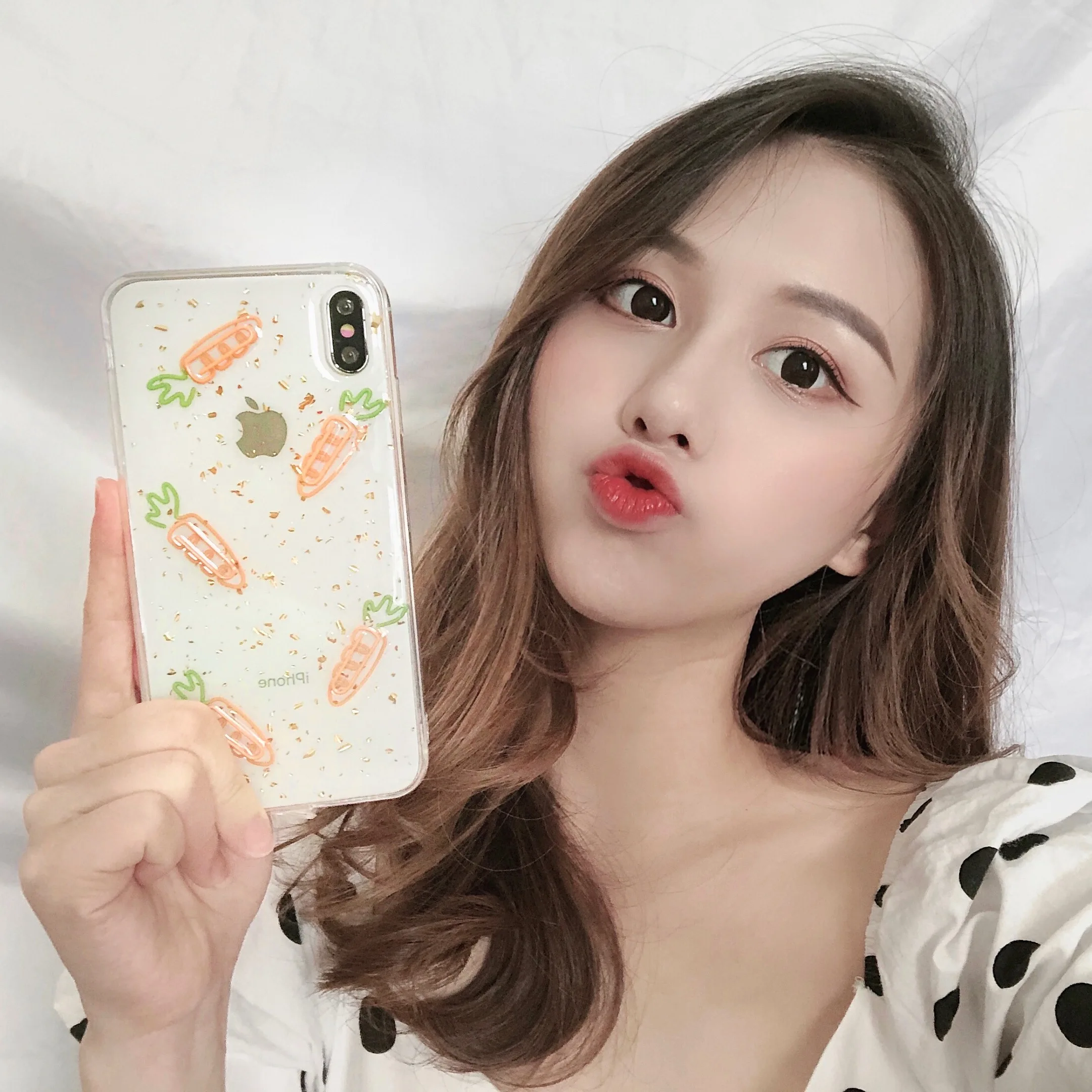 

Paper clip carrot cute mobile phone case for iPhone XR X 6S 7 8 Plus XS Max plus transparent soft TPU cover case FUNDA