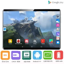 2021 4G réseau tablette PC Deca Core 6GB RAM 128GB ROM Android 8.0 10 pouces 1920*1200 5.0 caméra Wifi Bluetooth GPS Phablet