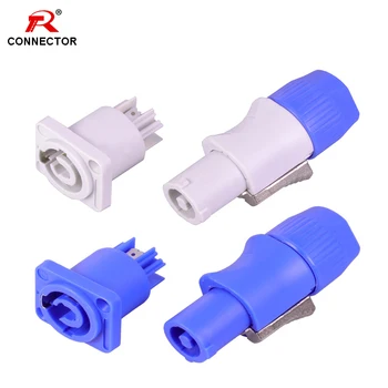 

100Sets Powercon connector,NAC3FCA+NAC3MPA-1&NAC3FCB+NAC3MPB-1,Lockable Power Cable Connector + Chassis Connector, Power-in&out