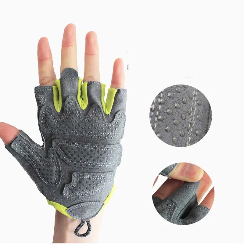 

Women's mesh thin breathable fingerless fitness sports non-slip gloves