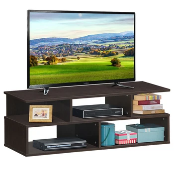 

Entertainment Media Center TV Stand with Storage Shelves Smooth Spacious Table Top High Quality Particle Board Storage Table