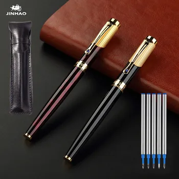 

Jinhao 9009 Luxury Gold Rollerball Pen with Diamond Clip Smooth Metal Ballpoint Pen for Student School Supplies