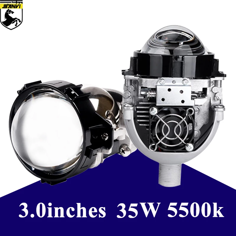 Bi led Lens 3inch Projector Lenses 35W H4 H7 9005 9006 LED Lamps Reflector Diode LHD RHD Car