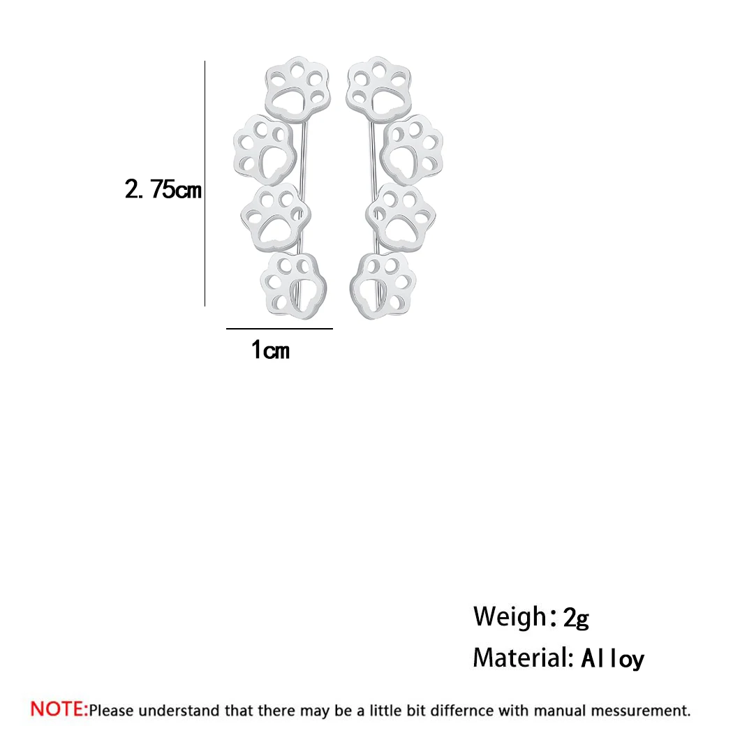 CHENGXUN лапа следа кошка и отпечатки собачьих лап серьги гвоздики для женщин девочек милые животные подвески ювелирные изделия подарок для детей