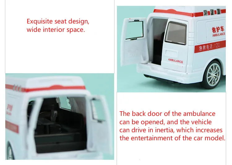 1:32 инерционный звук и светильник могут открыть дверь скорой помощи, почтовый автомобиль литья под давлением металлическая модель автомобиля, детская игрушка в подарок