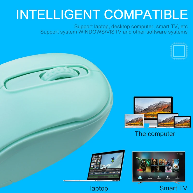 USB беспроводная мышь, одноцветная, эргономичный дизайн, оптическая мышь для ноутбука, игровой плеер, DQ-капля