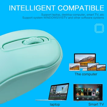 

USB Wireless Mouse Solid Color Ergonomic Design Optical Mice Laptop Game Player DQ-Drop