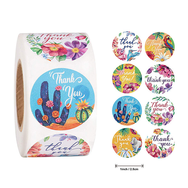 Thank You Stickers Seal Labels Scrapbook Handmade Sticker Wedding Party Christmas Gift Bag Decorations