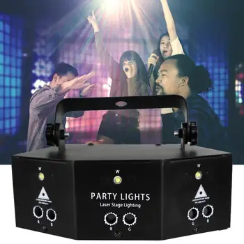

9-eye RGB Stage Strobe Light DMX Control Remote Disco Lamp Party Stage Lighting Effect Laser Projector Lamp for Dance Floor