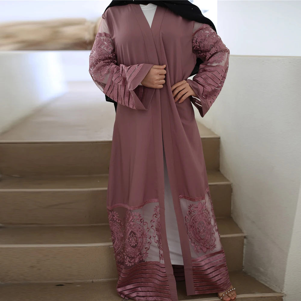 Eid Mubarak Арабская Абая искусственная Турция кимоно кардиган хиджаб мусульманское