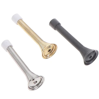 

1Pc Rubber Cap Metal Door Stops Spring Stopper Wall Mounted Skirting Board 85mm Door Stopper