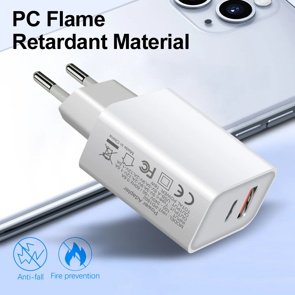18 Вт USB Type C зарядное устройство адаптер для iPhone 12 11 Pro XS Max XR X 8 iPad Air PD Быстрая