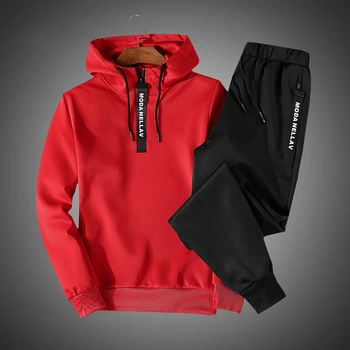 

Men Clothing Set Sportswear 2018 Autumn New Hoodies Sweatshirts Sporting Sets Men's Tracksuits Two Piece Hoodies+Pants 2pcs Sets