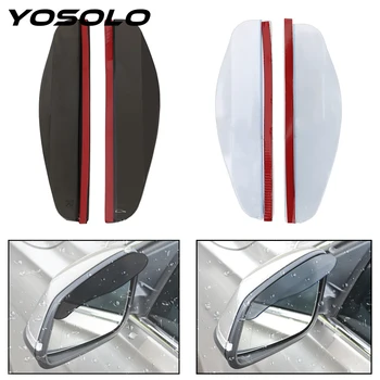 

YOSOLO 2 Pieces Flexible PVC Car Rearview Mirror Rain Shade Mirror Sun Visor Universal Car Back Mirror Eyebrow Rain Cover