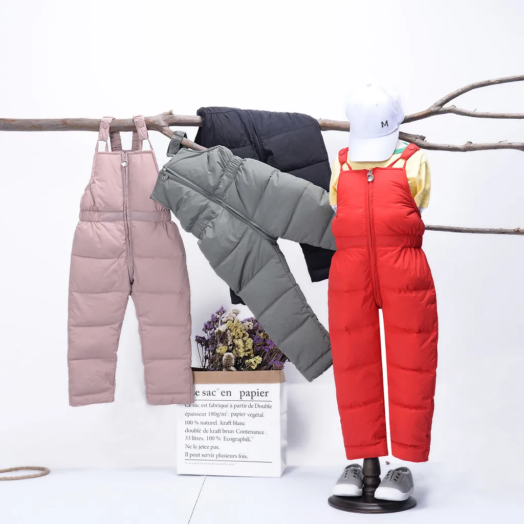 Детские комбинезоны; Детский комбинезон; зимние теплые штаны для маленьких мальчиков и девочек; комбинезон; зимние брюки; одежда; коллекция года; Salopette Enfant