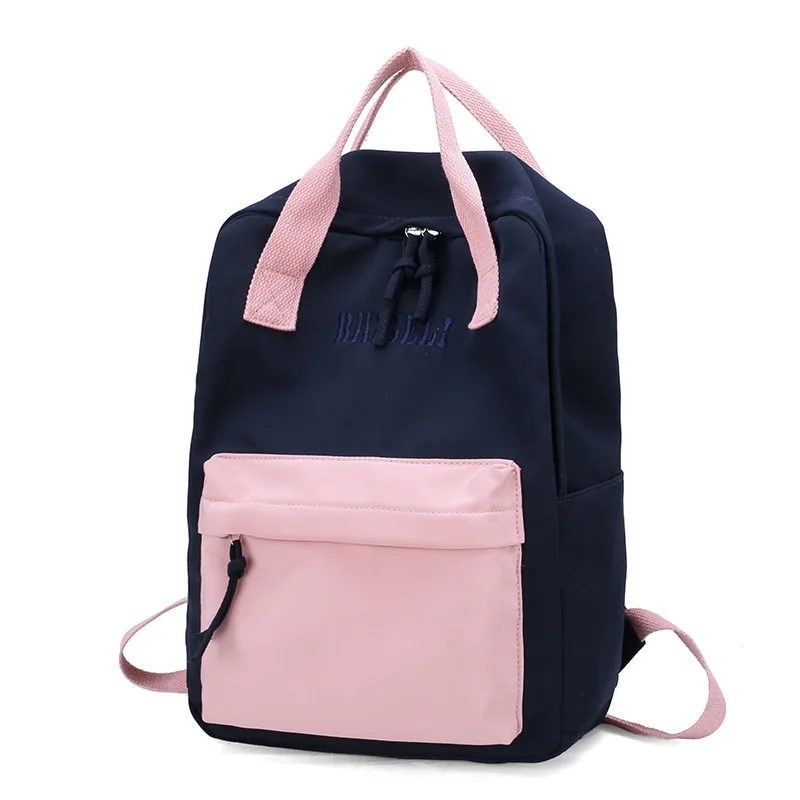 

2019 Joint Contrast Color Nylon Backpack Casual Versatile School Bag New Style Large-Volume College Style Backpack Lady Bag