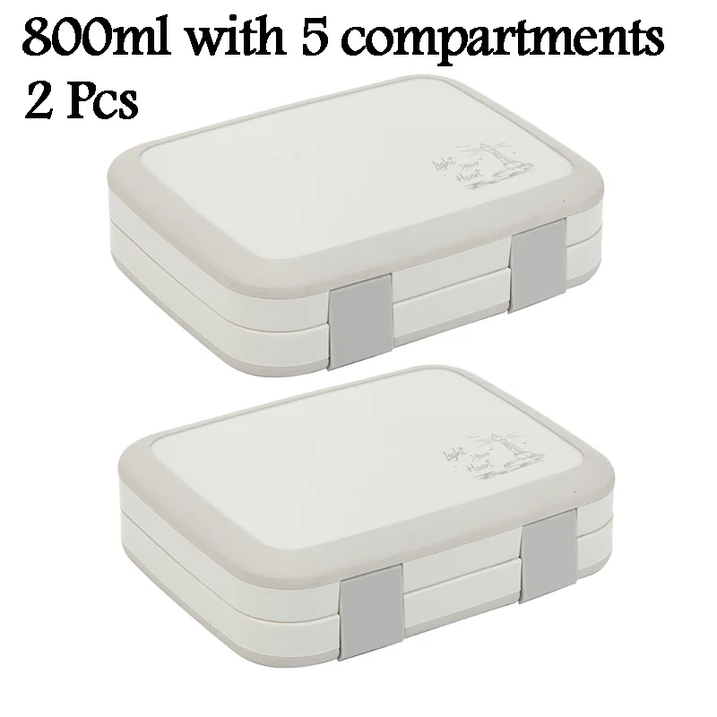 2 Pcs KT178 Большой Ланч-бокс для детей, Bento box, контейнер для еды, студенческий детский контейнер для хранения, герметичная посуда, Bento аксессуары - Цвет: 2 Pcs KT178