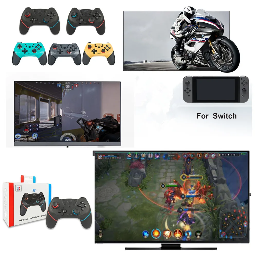 Bluetooth геймпад игровой джойстик контроллер с 6 осевым ручка для Nintendo Switch Pro NS