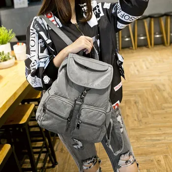 

hot Korean Version of Shoulder Bag, Leather Leisure Travel Backpack, new