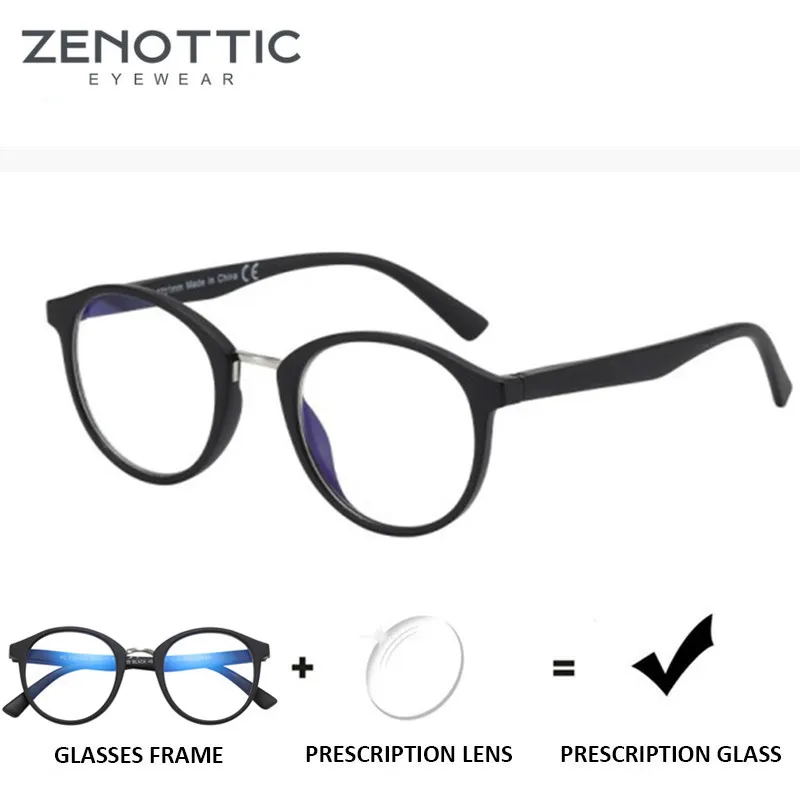 ZENOTTIC круглые очки по рецепту прогрессивные для женщин и мужчин анти синий светильник фотохромные