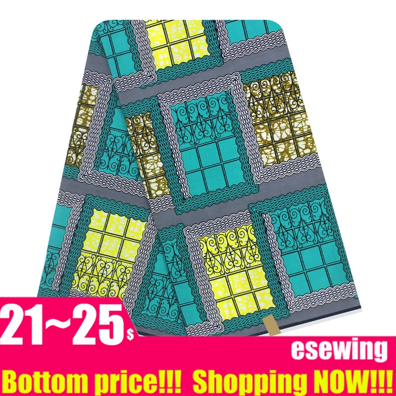 Африканская настоящая голландская восковая Ткань 6 ярдов Хлопок Анкара Нигерия Гана Голландский Настоящий Воск для лоскутного шитья африканские платья TX09