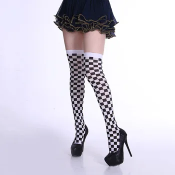 

Korea Style 2020 Women Socks Fashion Stockings Casual Plaid Thigh High Over Knee High Socks Girls Womens Female Long Knee Sock