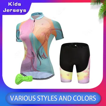 

Children Cycling Jersey Set Kids Breathable Biking shirts Short Sleeve 3D Gel Pad Shorts girl Bicycle Clothing Suit bike uniform