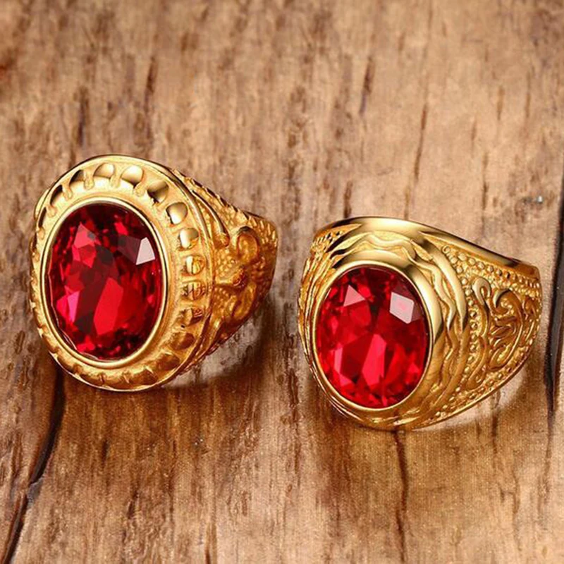 red stone costume ring