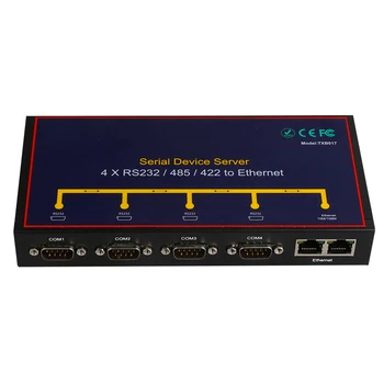 

4 Port Rs232 To Ethernet Converter Support Rs232 Rs485 Rs422 To Ethernet Vcom/Tcp Server/Tcp Client/Udp(Us Plug)