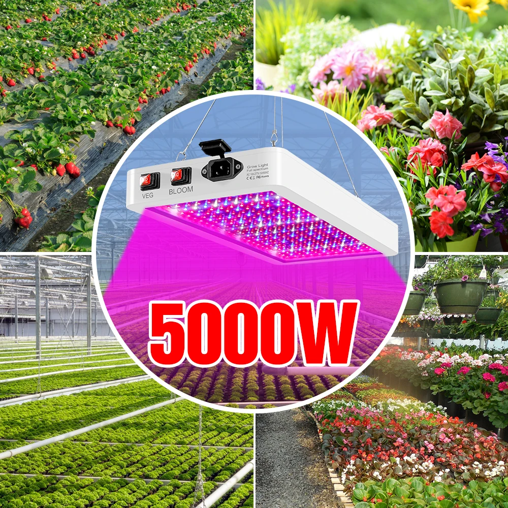 Full Spectrum LED Light 220V Plant Grow Light Bulb 110V Phyto Lamp 4000W 5000W Fitolampy Greenhouse Hydroponic Box Lighting Lamp
