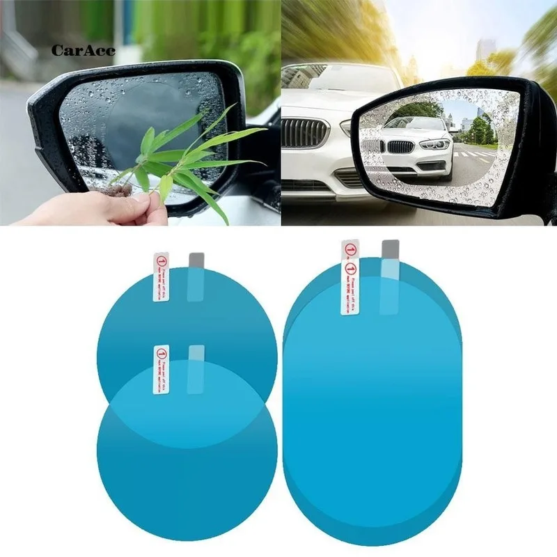 2Pcs Car Rainproof Film Car Rearview Mirror Protective Film Anti fog Waterproof Clear Protective Soft Film Car Accessories