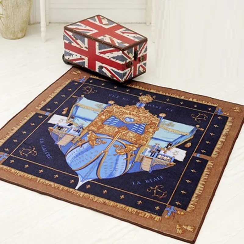 

Thick American Square Scarf Pattern Printed Carpet For Living Room Kitchen mat Hallway Absorbent Non-slip Rug Home Decor R3422