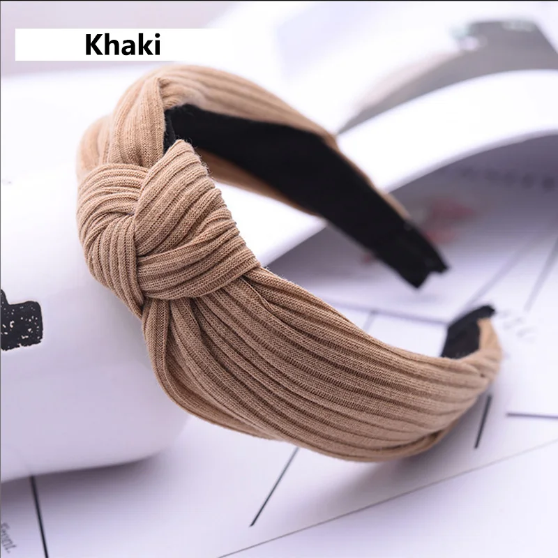 Women Headband PU Leather Retro Hairbands For Women Top Knotted Girls Hair Band Female Hair Accessories Handmade Head Hoop Bezel big hair clips Hair Accessories