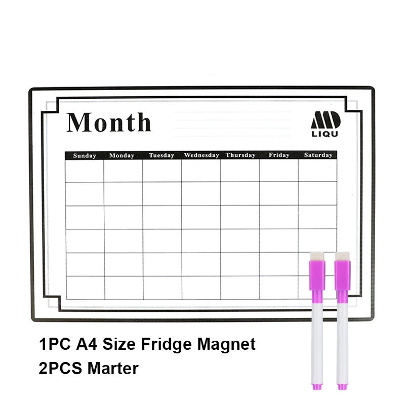 Магнитная доска формата А4, магниты на холодильник, белая маркерная доска, ластик, записывать сообщение, напоминать блокнот - Цвет: style 02