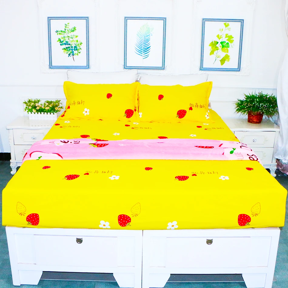 

Printing Bedding Bed Sheets With Elastic Single Or Double Size Baby Flannel Mattress Cover 30cm Deep Pocket Fitted Sheet