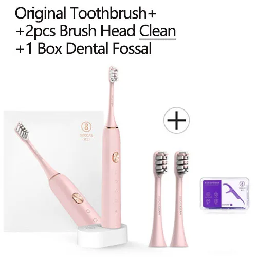Xiaomi Soocas X3 звуковая электрическая зубная щетка Беспроводная зарядка для взрослых Водонепроницаемая ультразвуковая автоматическая зубная щетка Mijia - Цвет: Soocas Dental Pink