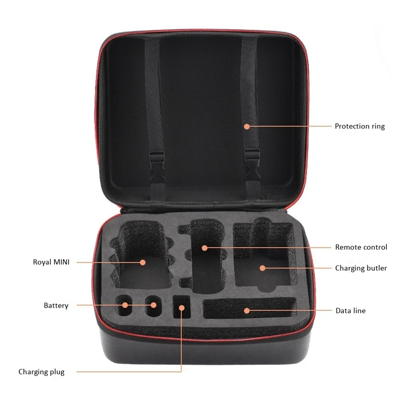 Buy Portable Waterproof Nylon Bag Carrying Case Storage Bag Hardshell Box Shoulder Bag with Buckle Bracket for DJI Mavic Mini