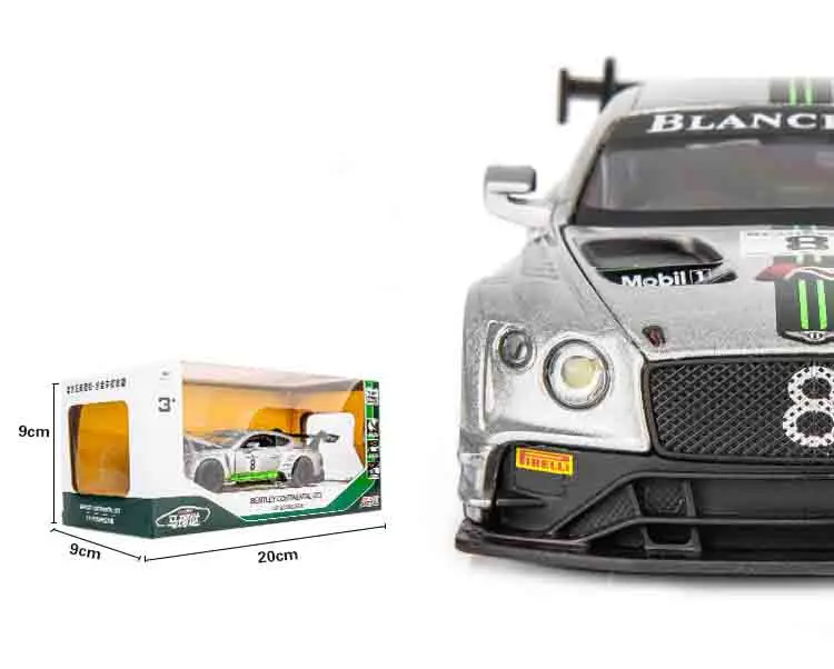 Моделирование Bentley GT3 гоночный сплав модель автомобиля детский звук и свет откатная игрушка гоночный