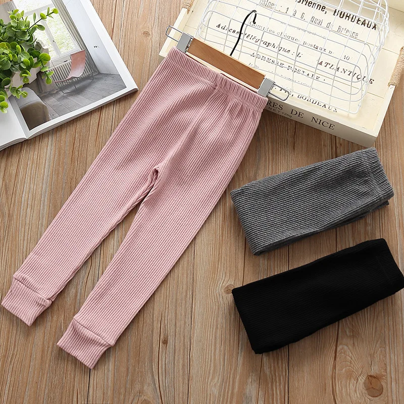 

Childrenswear Spring And Autumn New Style Crawler Girls Children Korean-style Three-Color Thread Elasticity Leggings CHILDREN'S