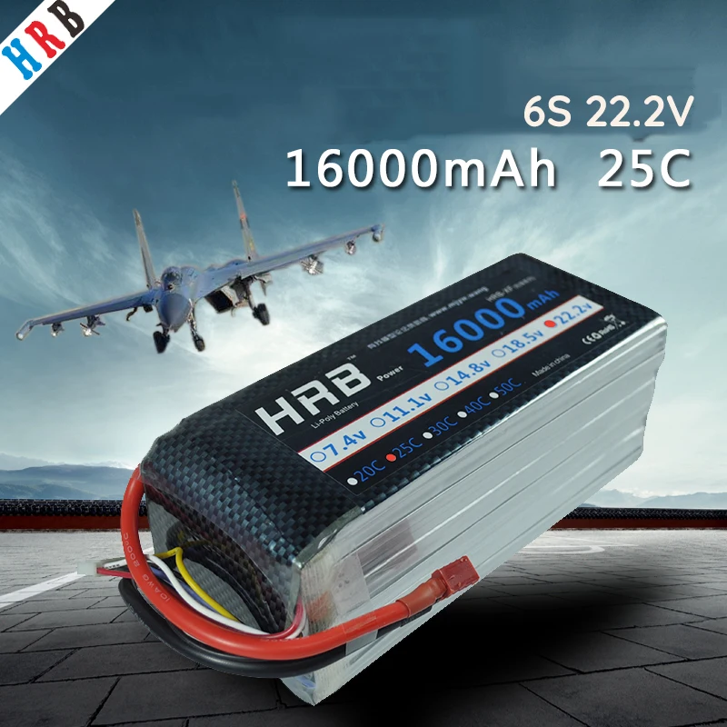 

HRB 6S 22.2V 25C 12000mAh 16000mAh 22000mAh Lipo Battery for RC Airplane Helicopter