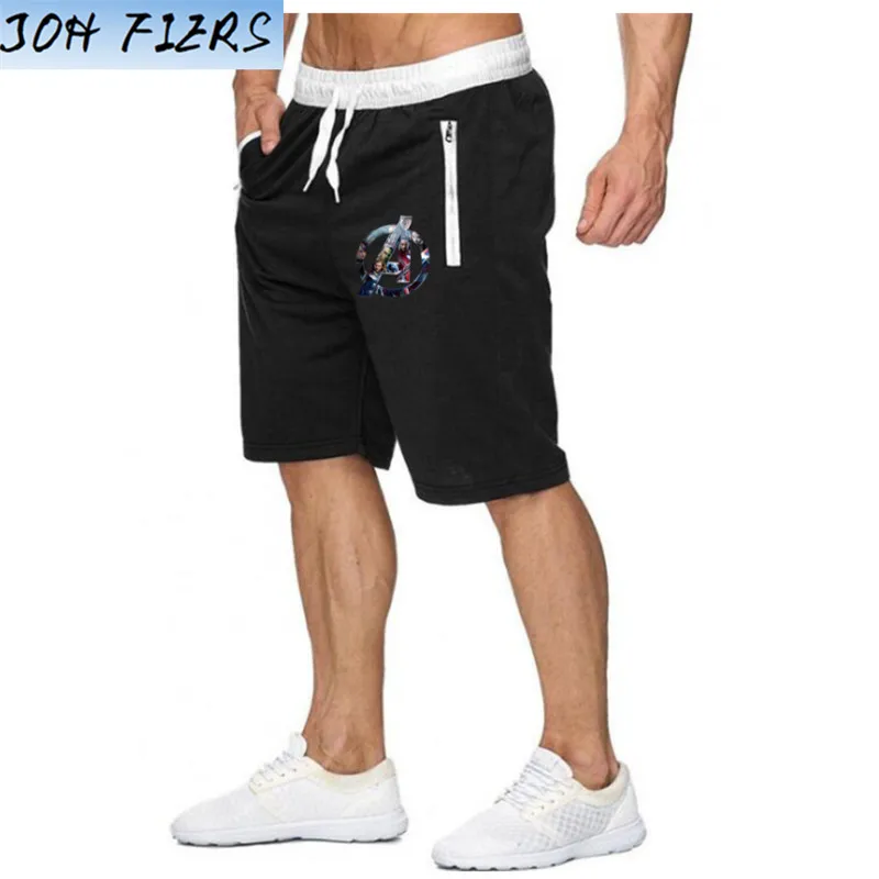 black1 NEW Summer Brand Mens Jogger Sporting Thin Shorts Men Black Bodybuilding Short Pants Male Fitness Gyms Shorts for workout - Color: black1