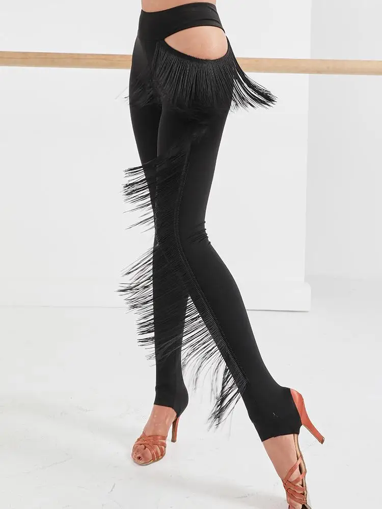 Zymdancestyle Ballroom Latin Dance Pants With Cut Out Design Zym High Waist Dance Trousers