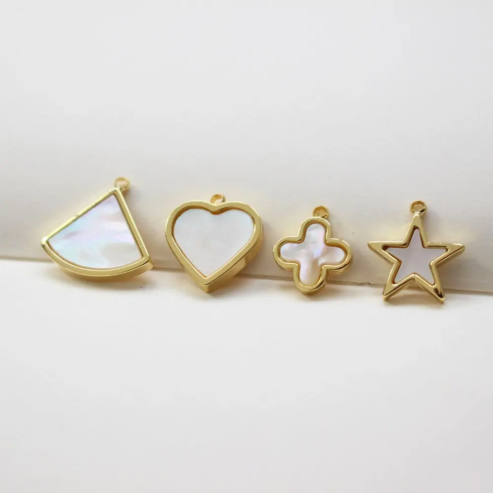 Комплект из 2 предметов 18K позолоченные клевер веерообразная любовь серьги шелка DIY ювелирных изделий