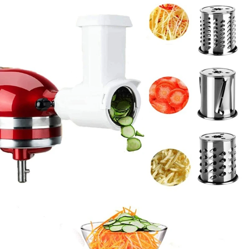 Household tainless Steel Slicer/Shredder Attachment for KitchenAid Stand  Mixer, Salad Machine with Vegetable Slicer, Salad Make - AliExpress