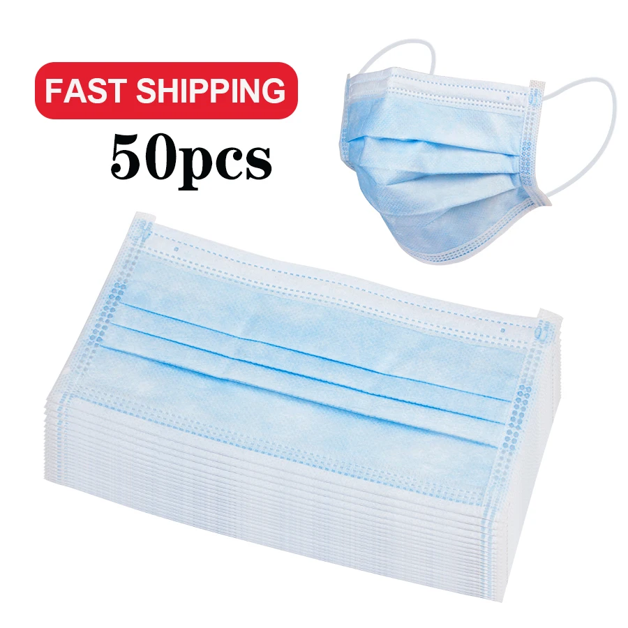 

Disposable Mask 50 Tablets Overall Package Non-woven Mask Prevention Cold Infection Blocking Spread Virus Anti-infection Masks