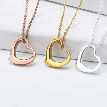 

New Love Heart Women Necklace Pendant Elegant Fashion Women Jewelry Girl Gifts Chain Gold