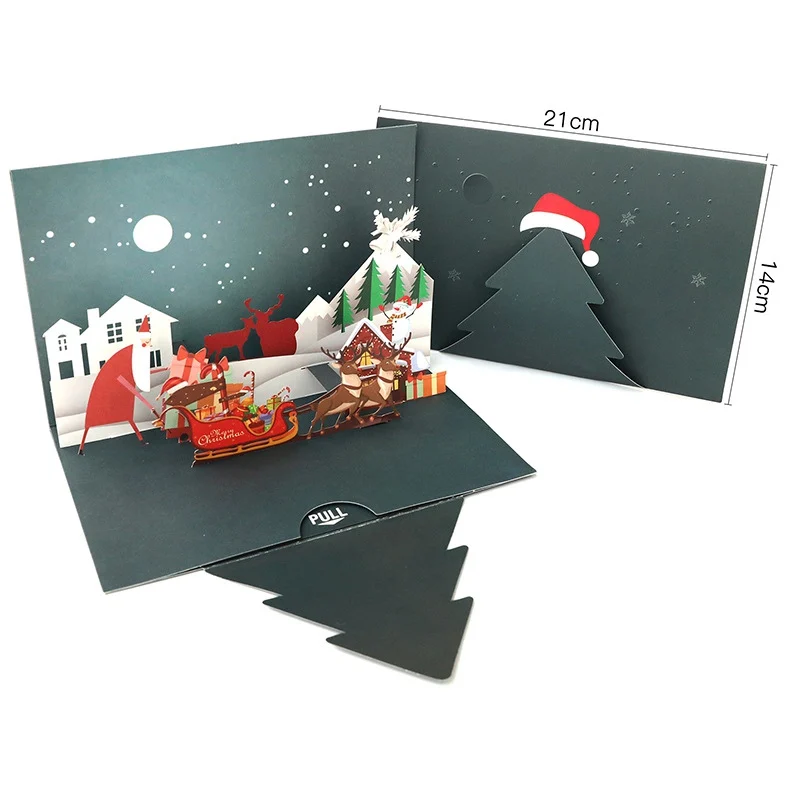  Christmas Popup Cards DIY Handmade 3D Winter Festival Greeting Gifts Card Happy Holiday Card Invita - 4.00019E+12